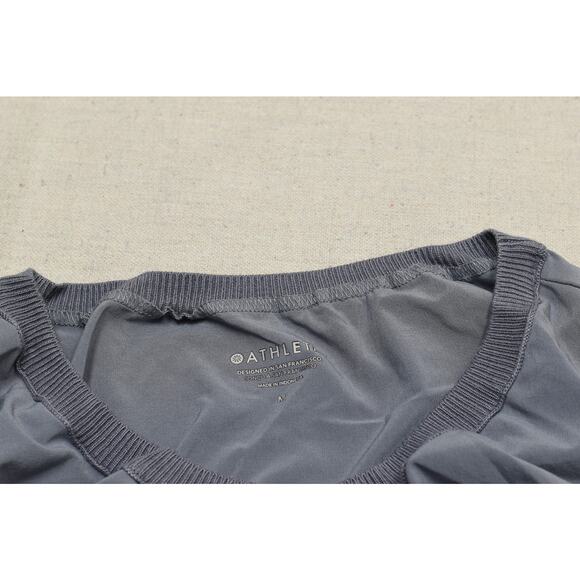 Athleta Women's Regular Size M Blue Sleeveless Ribbed Ruched Athleisure Dress - Picture 8 of 8